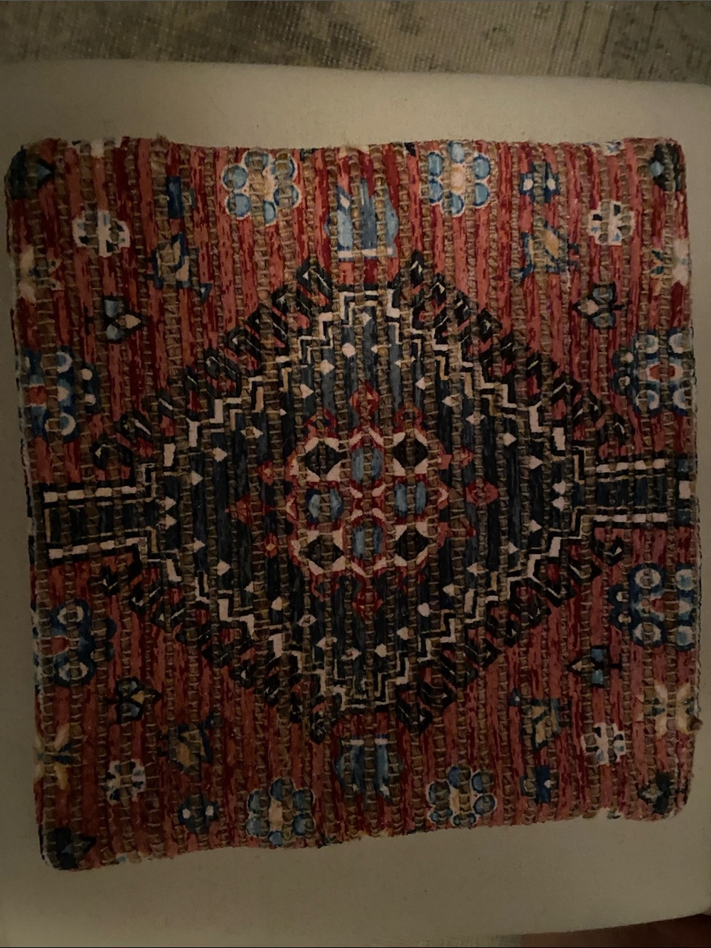 18x18 Decorative Red Patterned Accent Pillow cover  - Boho Medallion